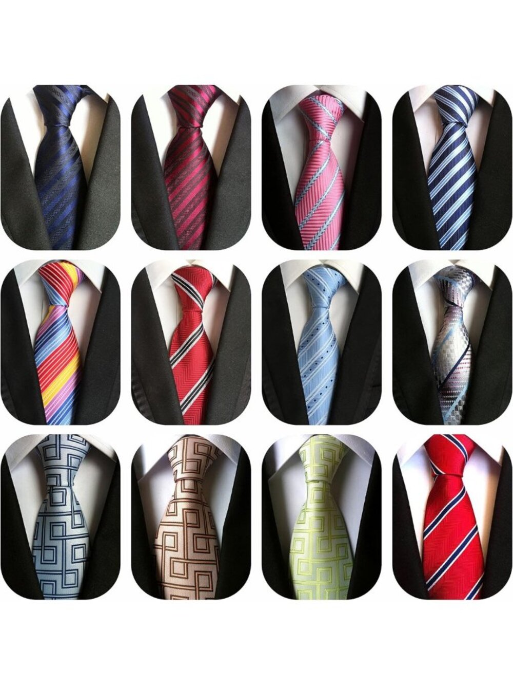 12 PCS Woven Jacquard Neckties Set for Men | Stylish Ties for Formal & Casual